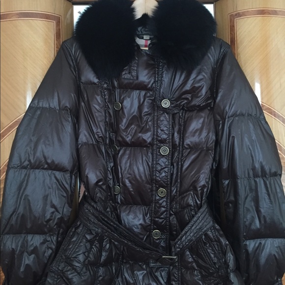 Brit Puffer Coat With Fur Collar Burberry Brit puffer jacket sz. Xl | Etsy